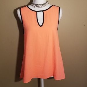 Tangerine Colored Monteau High-Low Blouse
